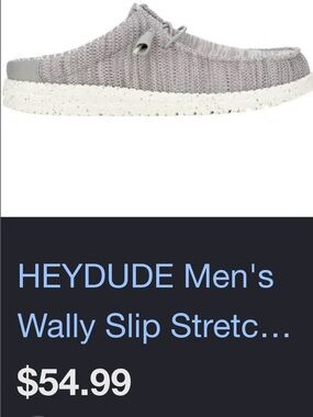 Hey Dude Wally Slip Canvas Wall Art - Light Gray